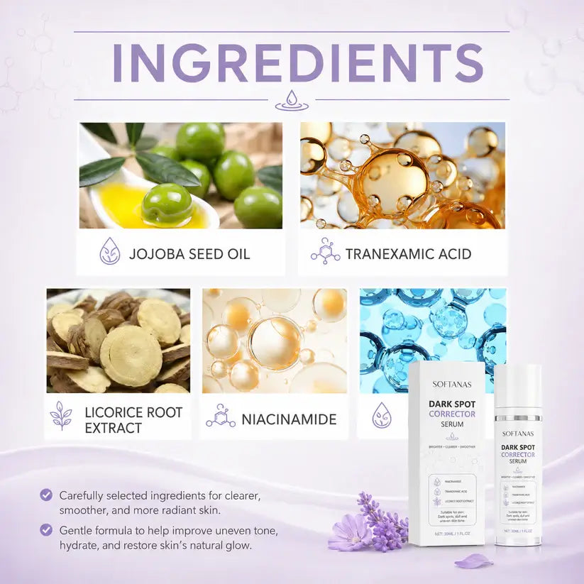 🔥Limited Time Offer🔥SOFTANAS Advanced Dark Spot Corrector Serum -Multi-Correction Brightening Formulafor Sun Spots, Age Spots, and Melasma