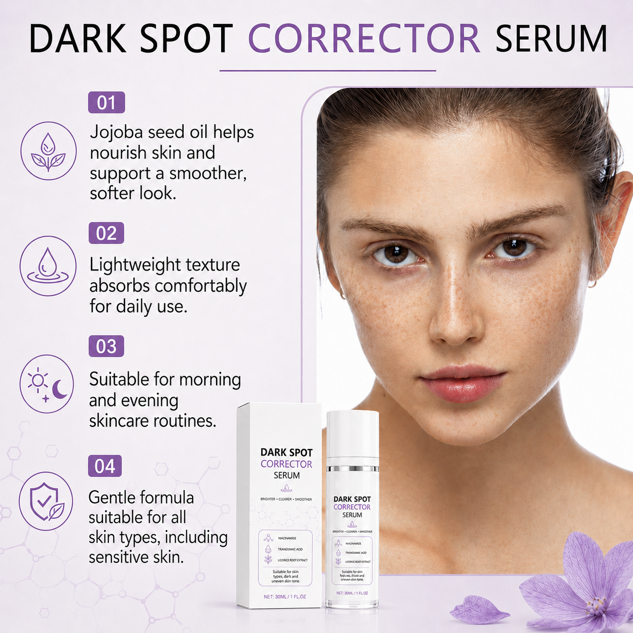 Limited Time Offer🔥Advanced Dark Spot Corrector Serum -Multi-Correction Brightening Formulafor Sun Spots, Age Spots, and Melasma