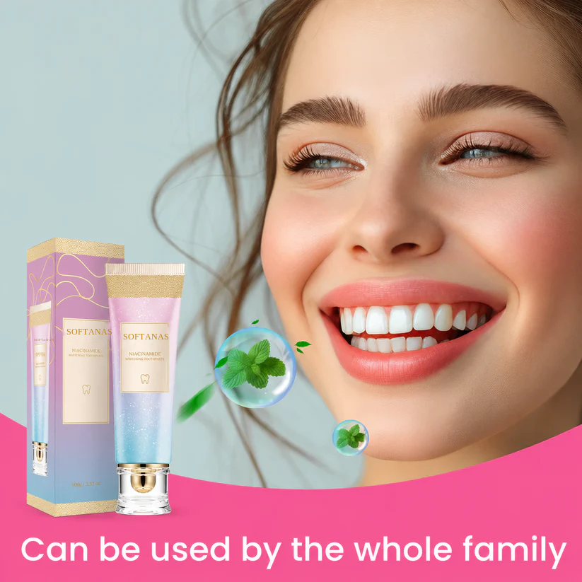SOFTANAS Triple Fluoride-Free Whitening Niacinamide Toothpaste