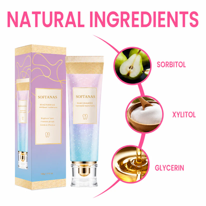 SOFTANAS Triple Fluoride-Free Whitening Niacinamide Toothpaste
