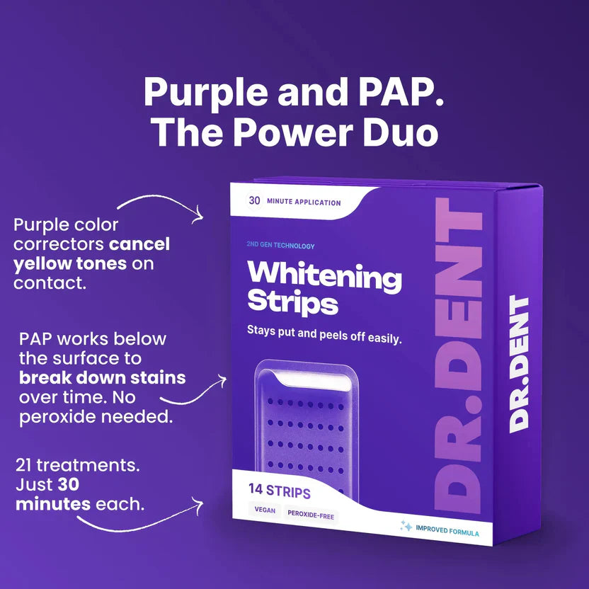 🦷Purple Instant Teeth Whitening Strips| Professional Whitening at Home