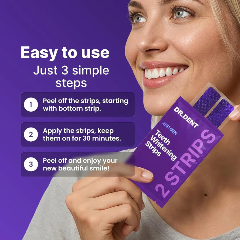 🦷Purple Instant Teeth Whitening Strips| Professional Whitening at Home